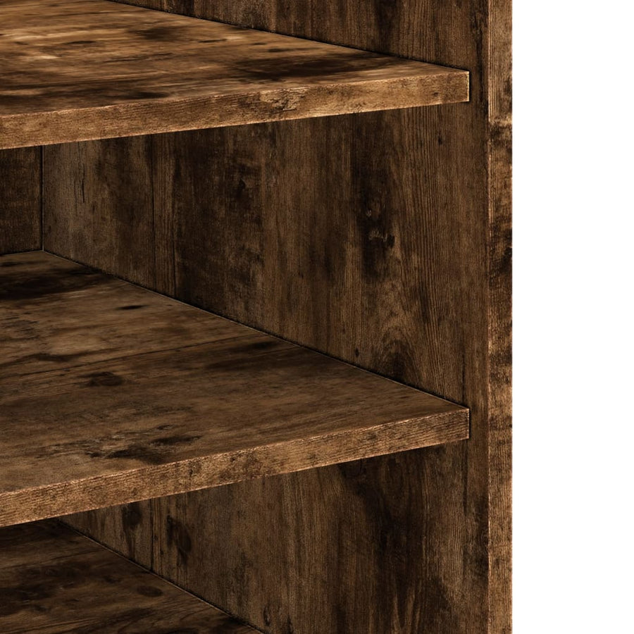 Nachtkastje 45x50x50 cm bewerkt hout gerookt eikenkleurig