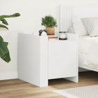 Bedside table 45x50x50 cm treated wood white