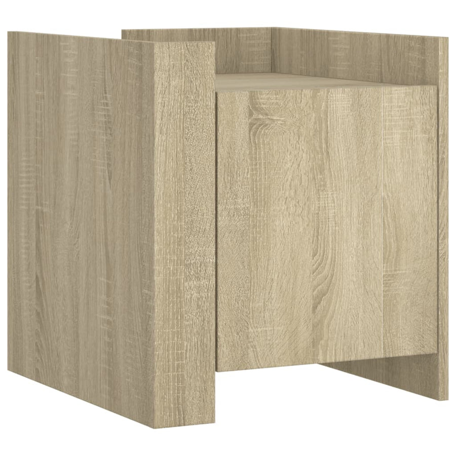 Nachtkastje 45x50x50 cm bewerkt hout sonoma eikenkleurig