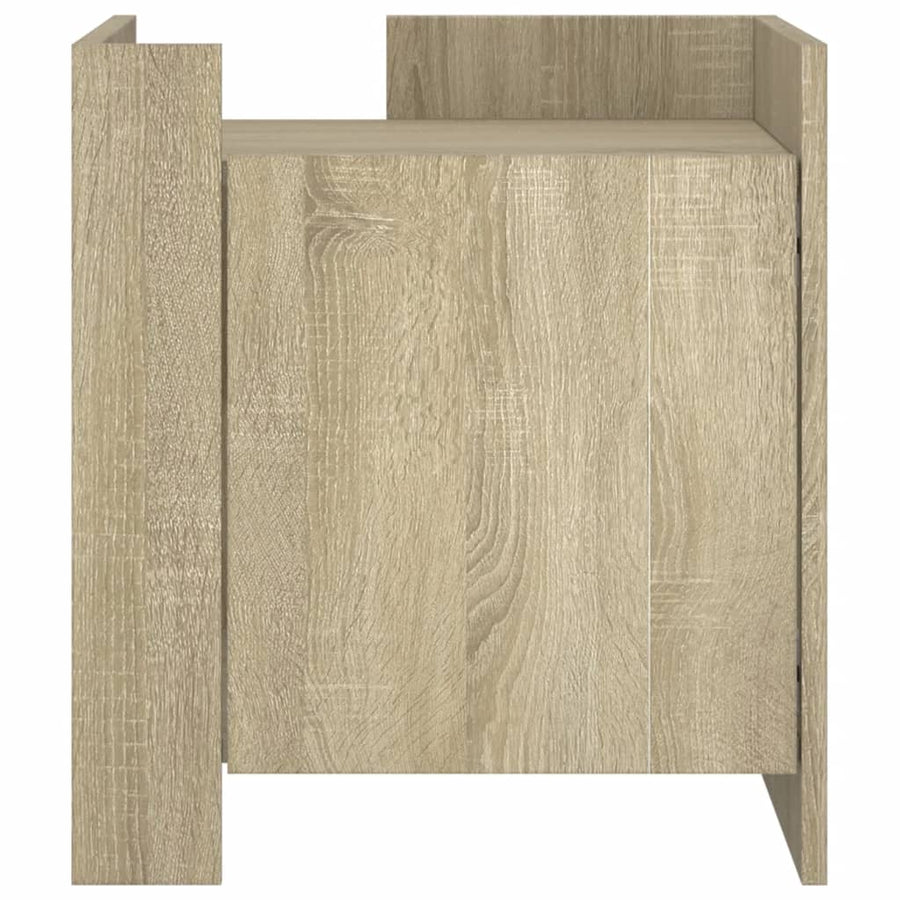 Nachtkastje 45x50x50 cm bewerkt hout sonoma eikenkleurig