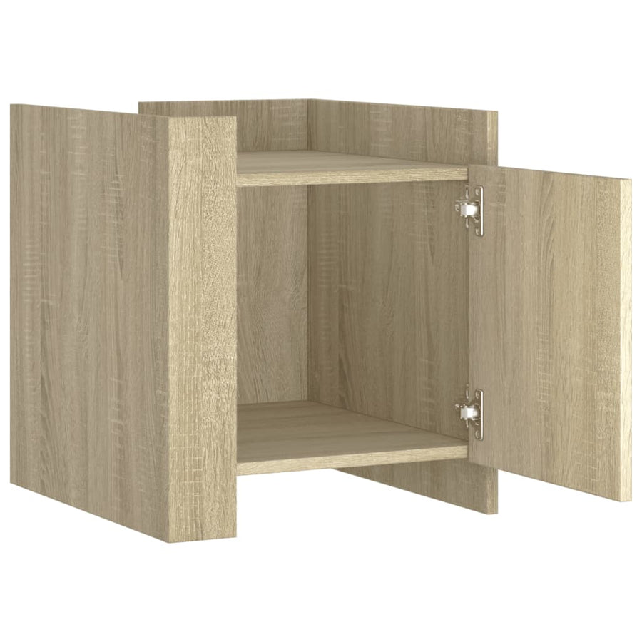 Nachtkastje 45x50x50 cm bewerkt hout sonoma eikenkleurig