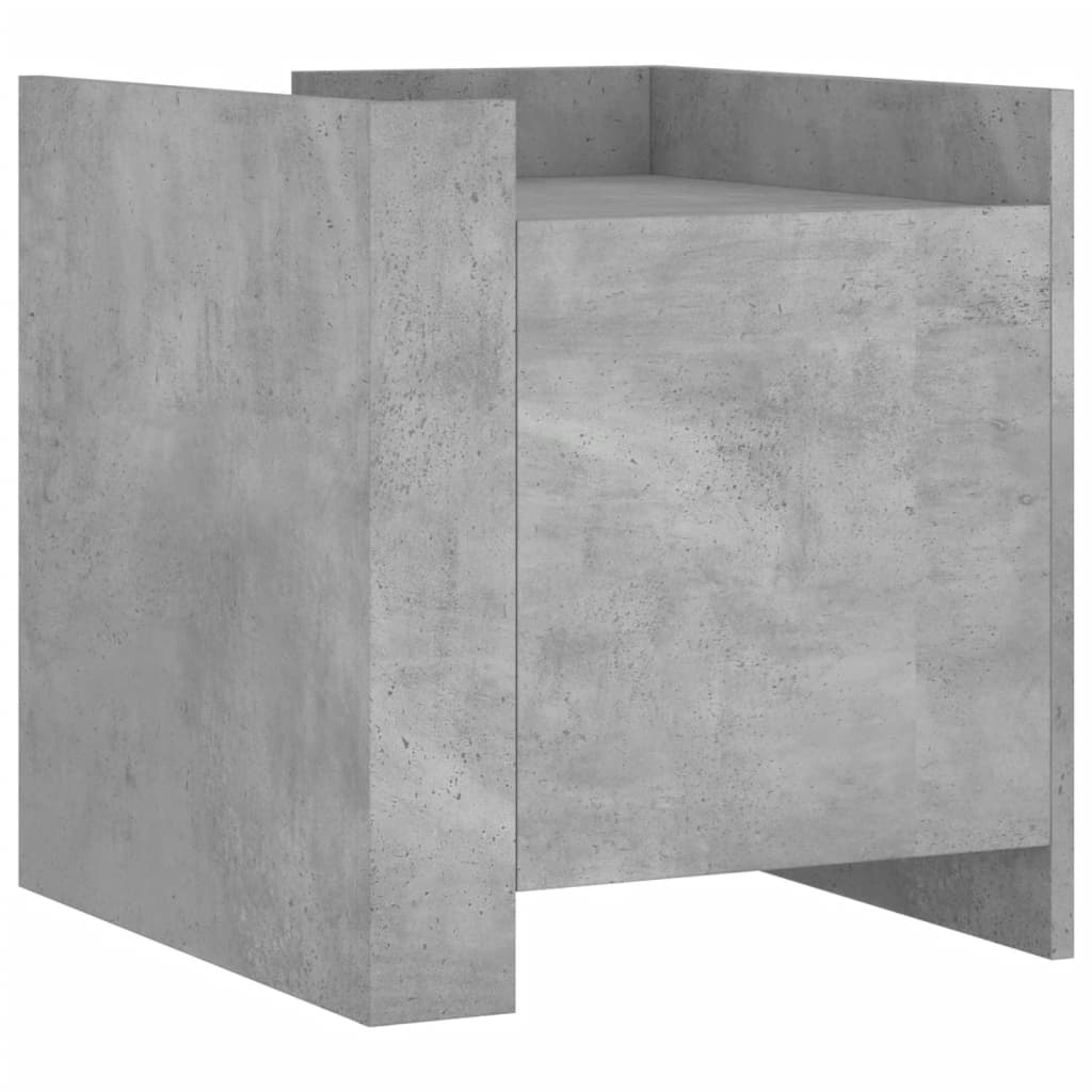 Nachtkastje 45x50x50 cm bewerkt hout betongrijs