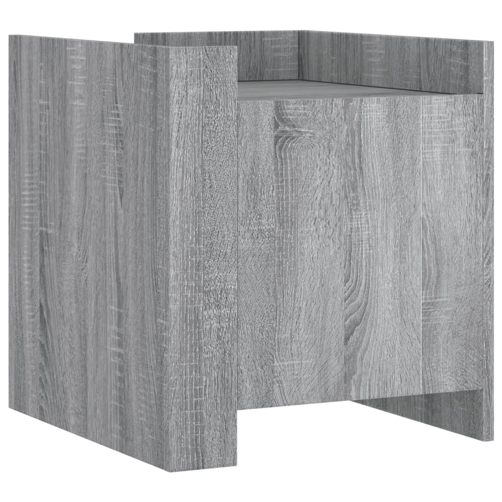 Nachtkastje 45x50x50 cm bewerkt hout grijs sonoma eikenkleurig