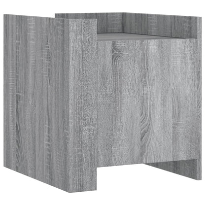 Nachtkastje 45x50x50 cm bewerkt hout grijs sonoma eikenkleurig