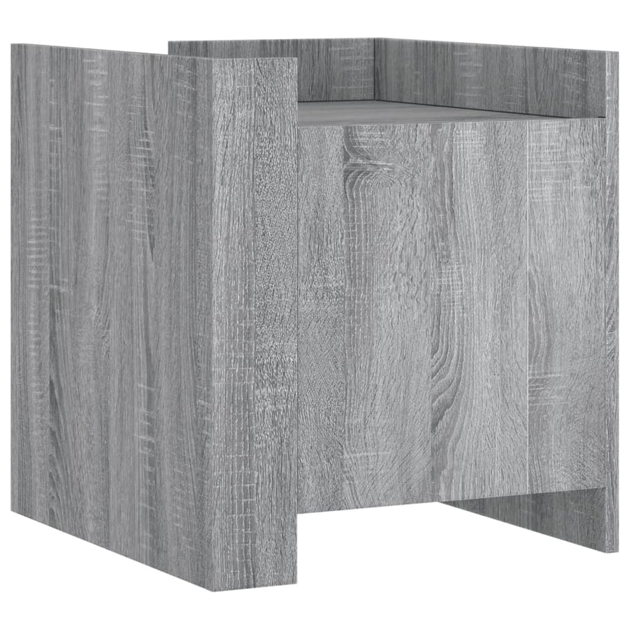 Nachtkastje 45x50x50 cm bewerkt hout grijs sonoma eikenkleurig