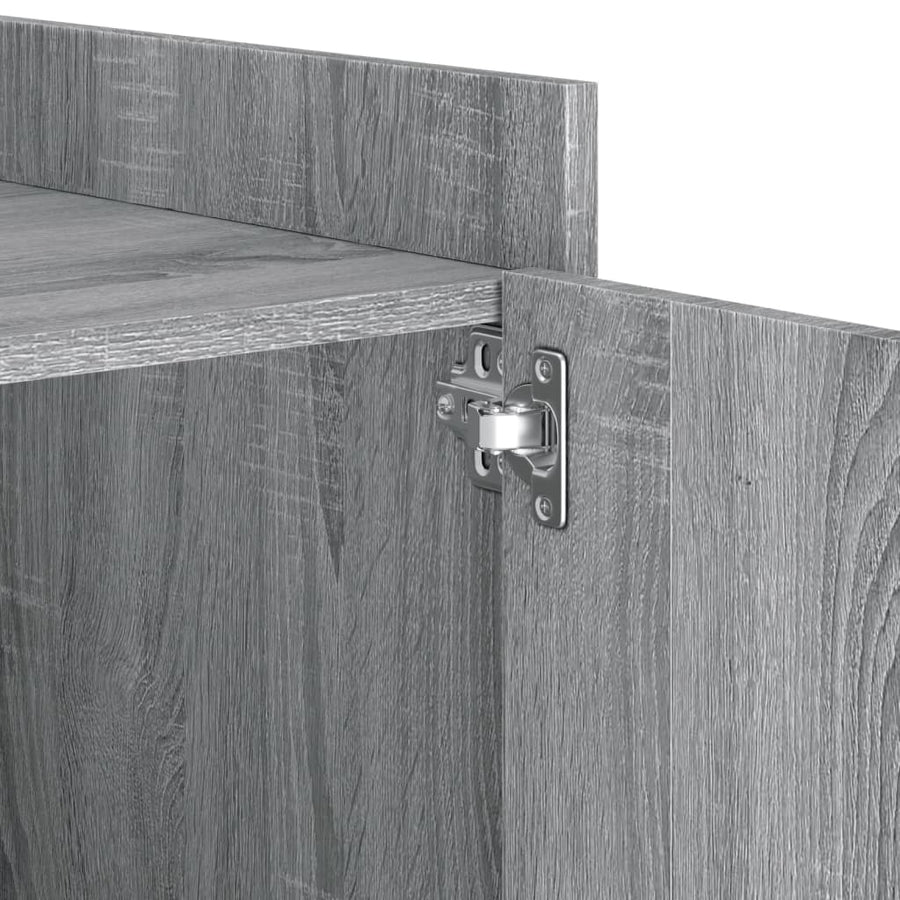 Nachtkastje 45x50x50 cm bewerkt hout grijs sonoma eikenkleurig