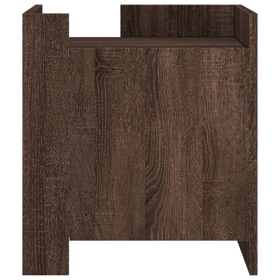 Nachtkastje 45x50x50 cm bewerkt hout bruin eikenkleurig