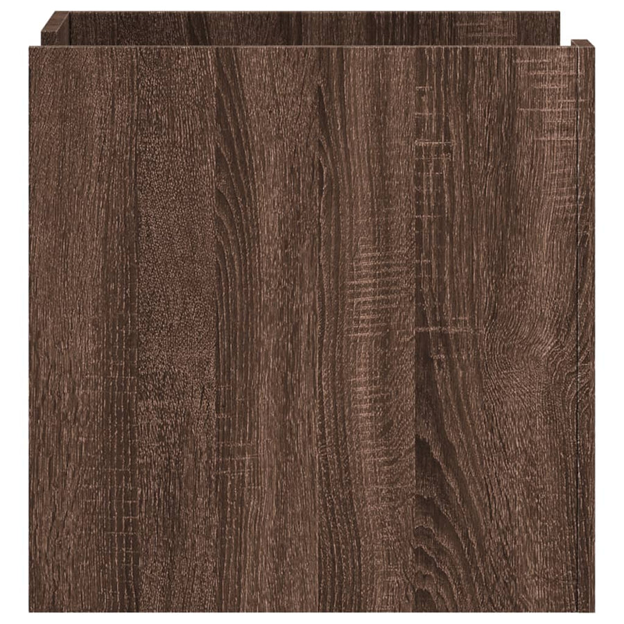Nachtkastje 45x50x50 cm bewerkt hout bruin eikenkleurig
