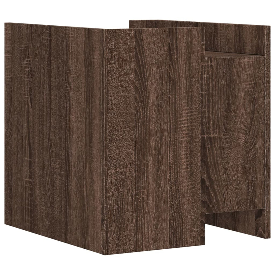 Nachtkastje 45x50x50 cm bewerkt hout bruin eikenkleurig