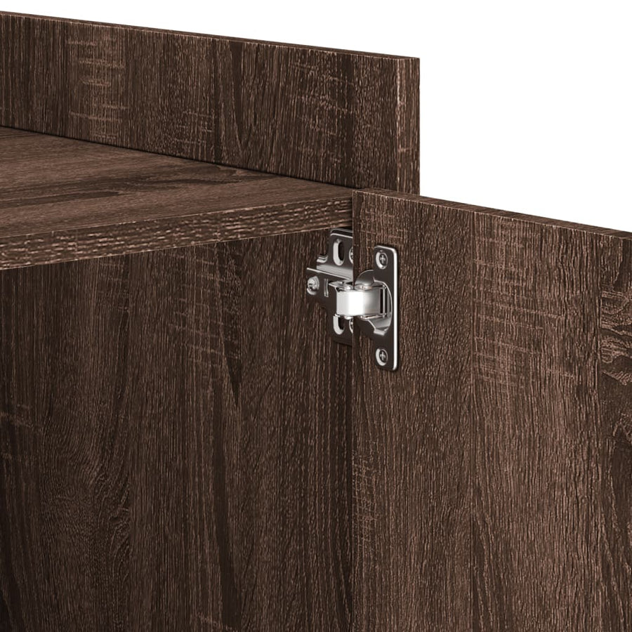 Nachtkastje 45x50x50 cm bewerkt hout bruin eikenkleurig