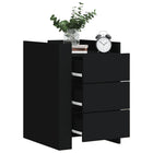 Bedside table 45x50x65 cm carved wood black