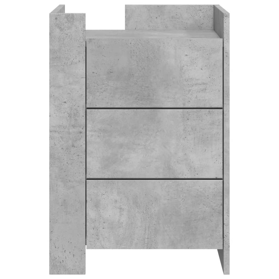 Nachtkastje 45x50x65 cm bewerkt hout betongrijs
