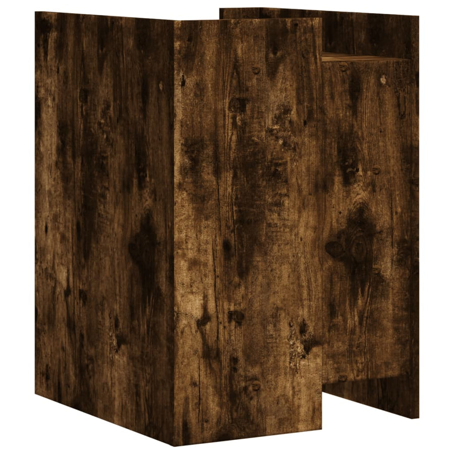 Nachtkastje 45x50x65 cm bewerkt hout gerookt eikenkleurig