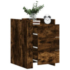 Nightstand 45x50x65 cm treated wood smoked oak colored