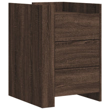 Nachtkastje 45x50x65 cm bewerkt hout bruin eikenkleurig