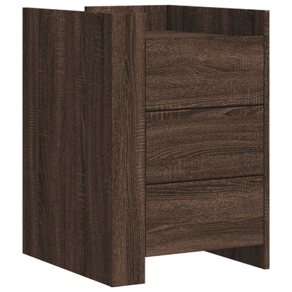 Nachtkastje 45x50x65 cm bewerkt hout bruin eikenkleurig