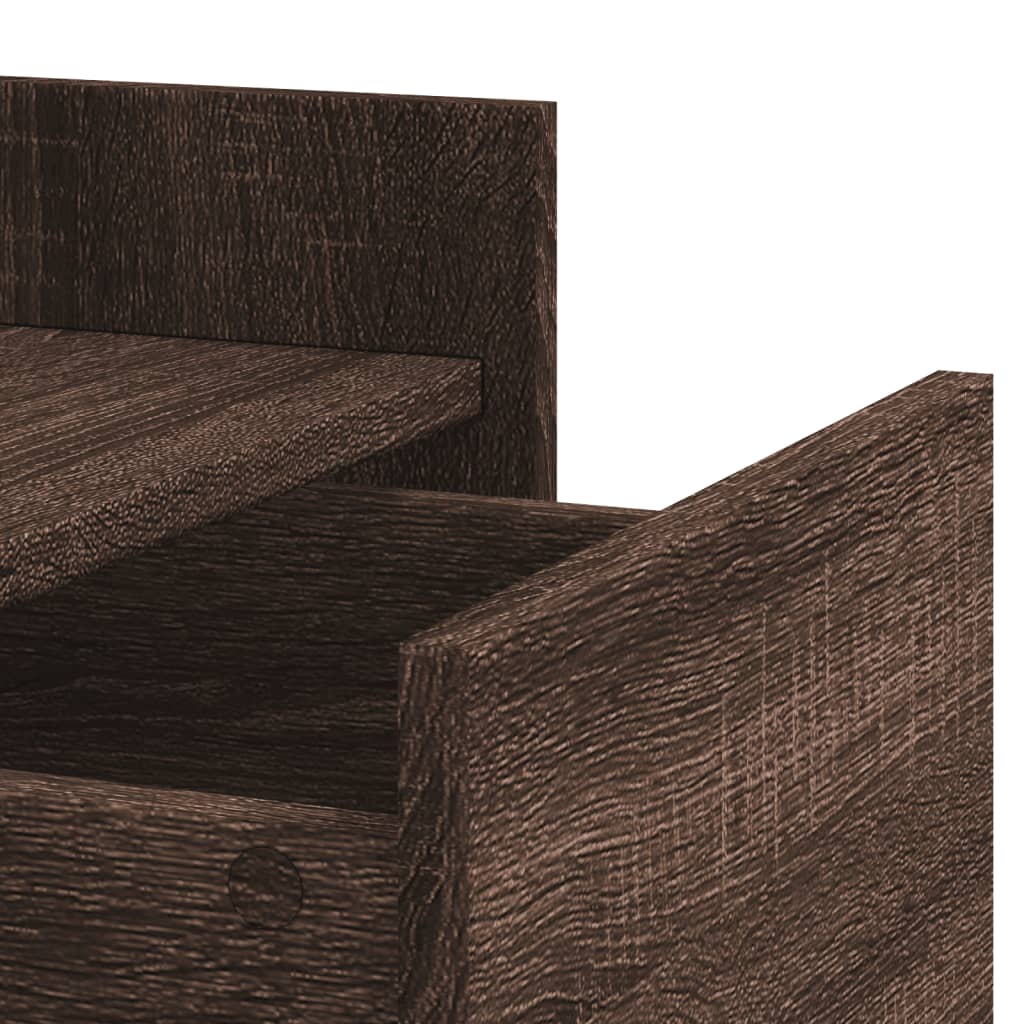 Nachtkastje 45x50x65 cm bewerkt hout bruin eikenkleurig