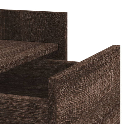 Nachtkastje 45x50x65 cm bewerkt hout bruin eikenkleurig