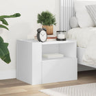 Wall-mounted nightstand 45x30x35 cm white