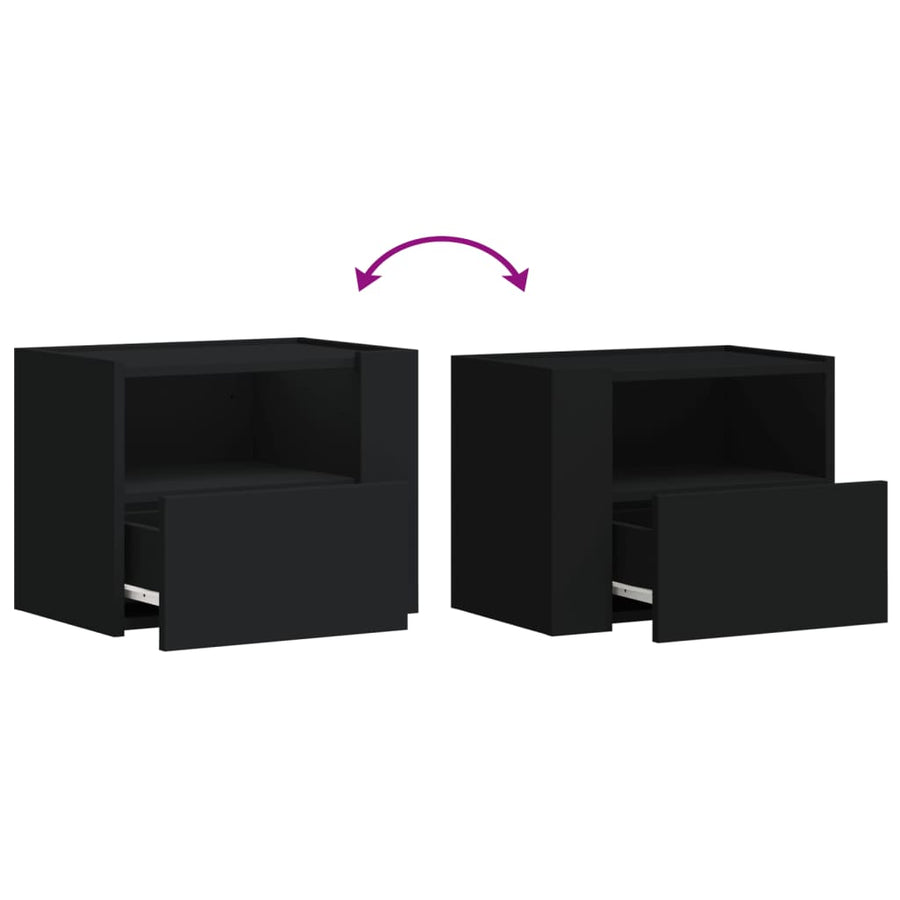 Nachtkastjes 2 st wandgemonteerd 45x30x35 cm wit