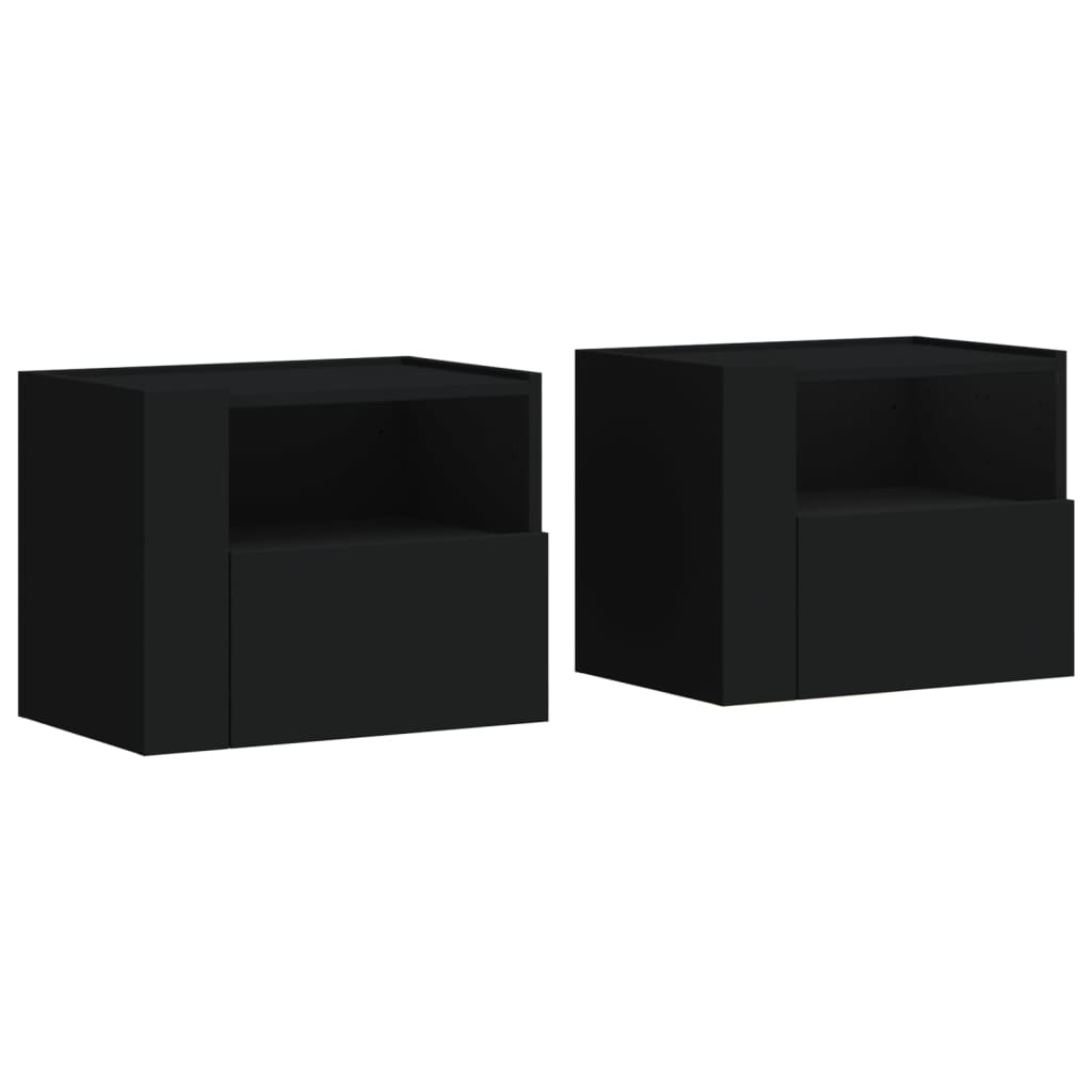 Nachtkastjes wandgemonteerd 2 st 45x30x35 cm zwart