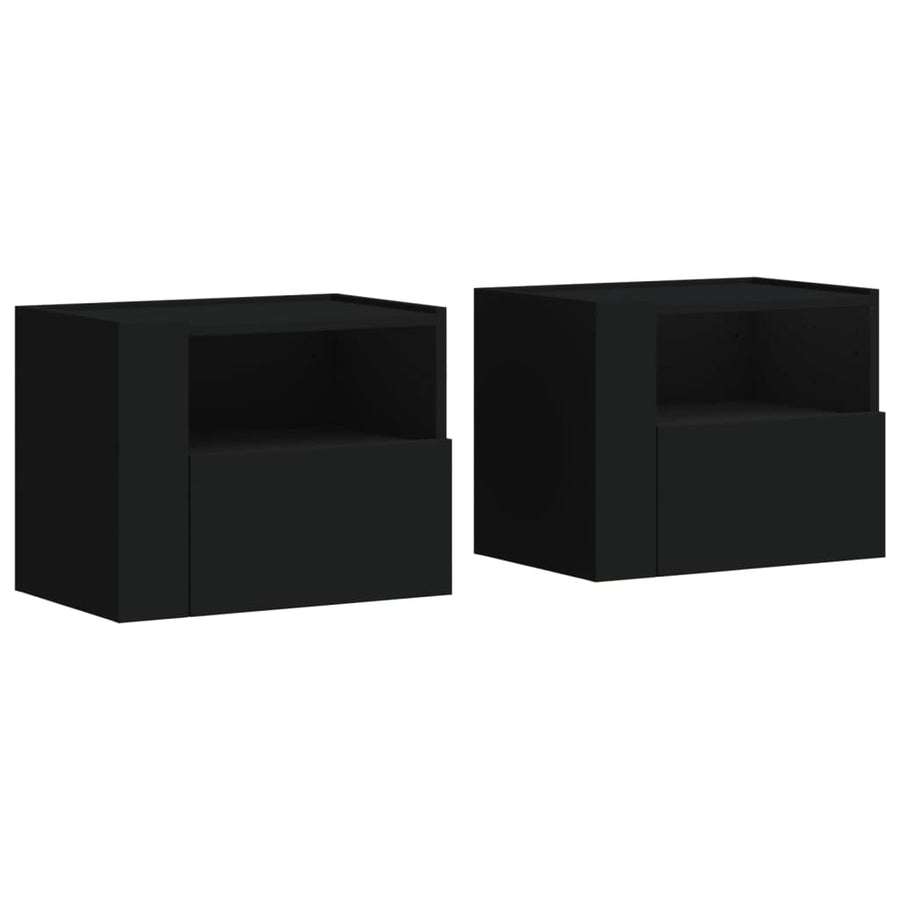 Nachtkastjes wandgemonteerd 2 st 45x30x35 cm zwart