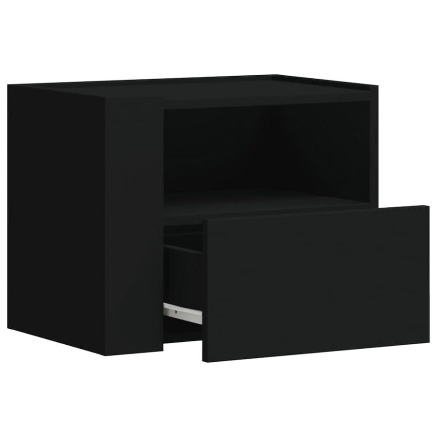 Nachtkastjes wandgemonteerd 2 st 45x30x35 cm zwart