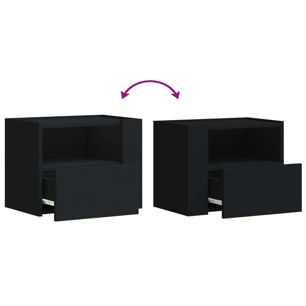 Nachtkastjes wandgemonteerd 2 st 45x30x35 cm zwart