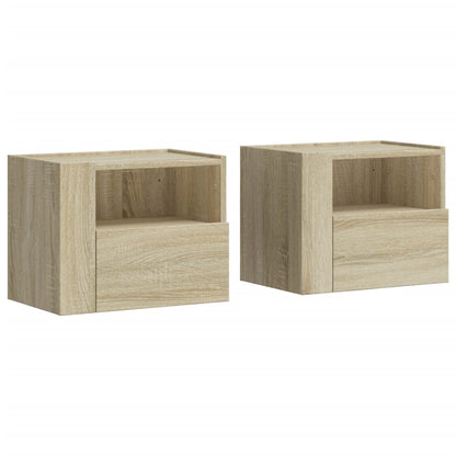Nachtkastjes 2 st wandgemonteerd 45x30x35 cm sonoma eikenkleur