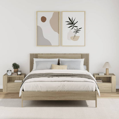 Nachtkastjes 2 st wandgemonteerd 45x30x35 cm sonoma eikenkleur
