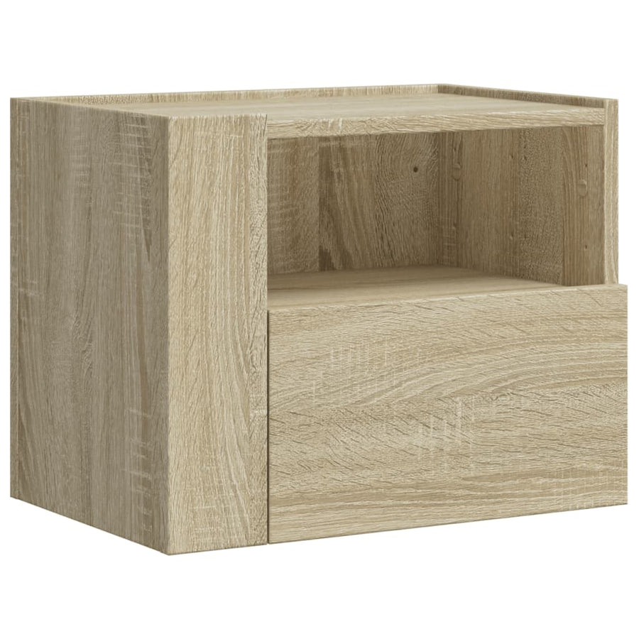 Nachtkastjes 2 st wandgemonteerd 45x30x35 cm sonoma eikenkleur