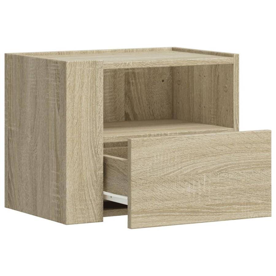 Nachtkastjes 2 st wandgemonteerd 45x30x35 cm sonoma eikenkleur