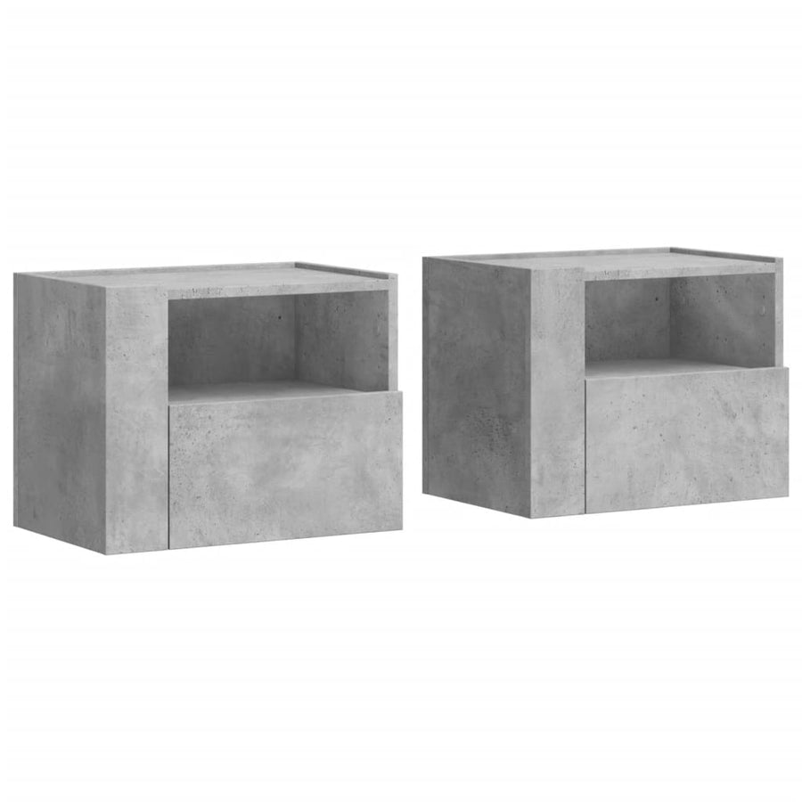 Nachtkastjes 2 st wandgemonteerd 45x30x35 cm betongrijs
