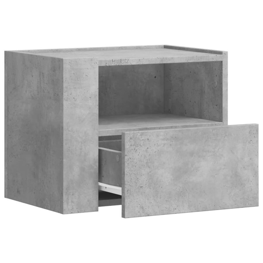 Nachtkastjes 2 st wandgemonteerd 45x30x35 cm betongrijs