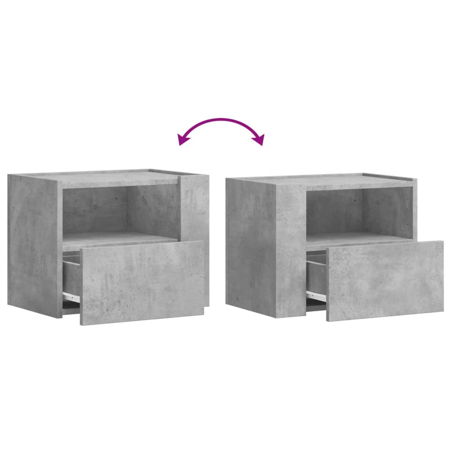 Nachtkastjes 2 st wandgemonteerd 45x30x35 cm betongrijs