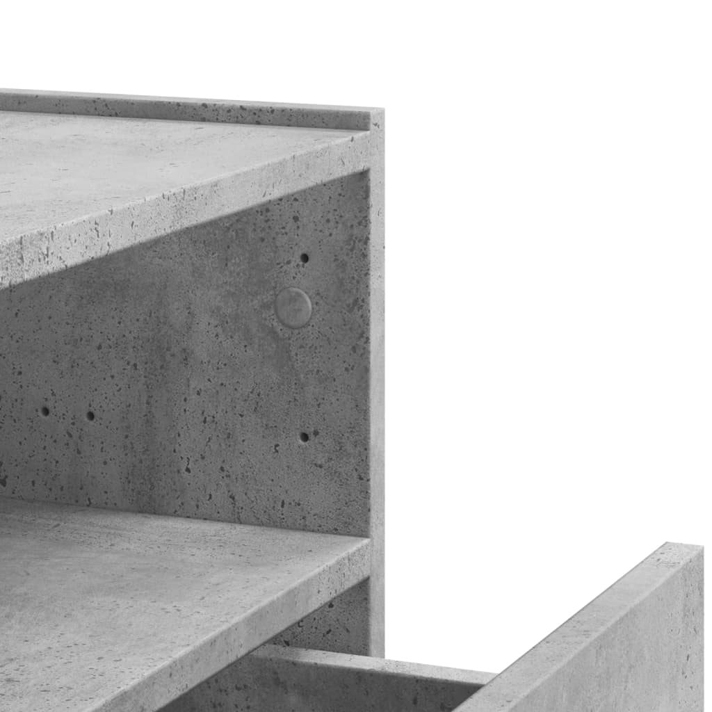 Nachtkastjes 2 st wandgemonteerd 45x30x35 cm betongrijs
