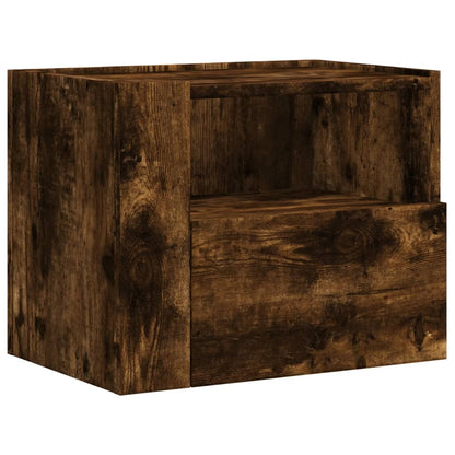 Nachtkastjes 2 st wandgemonteerd 45x30x35 cm gerookt eikenkleur