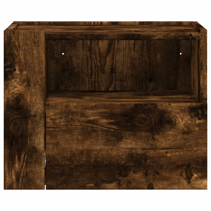 Nachtkastjes 2 st wandgemonteerd 45x30x35 cm gerookt eikenkleur
