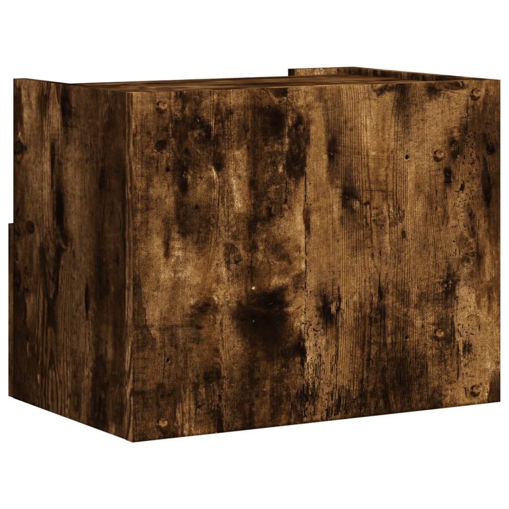 Nachtkastjes 2 st wandgemonteerd 45x30x35 cm gerookt eikenkleur