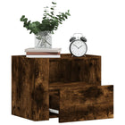 Nachtkastjes 2 st wandgemonteerd 45x30x35 cm gerookt eiken
