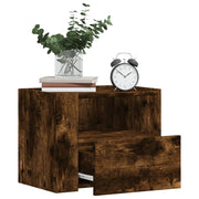 Nachtkastjes 2 st wandgemonteerd 45x30x35 cm gerookt eiken