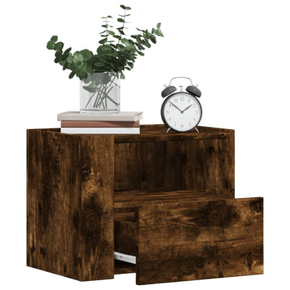 Nachtkastjes 2 st wandgemonteerd 45x30x35 cm gerookt eikenkleur