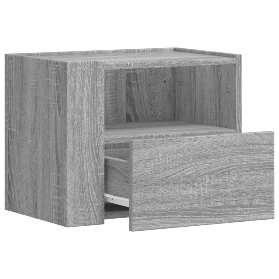 Nachtkastje wandgemonteerd 45x30x35 cm grijs sonoma eikenkleur