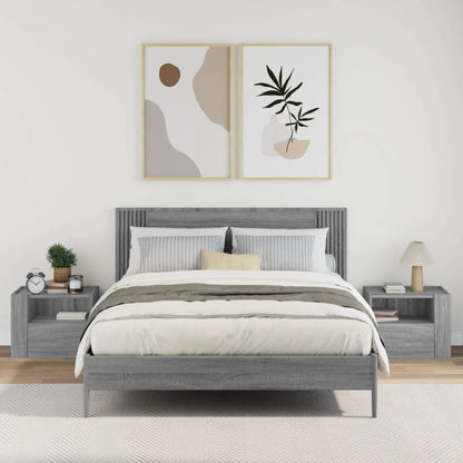 Nachtkastjes 2 st wandgemonteerd 45x30x35 cm grijs sonoma eiken