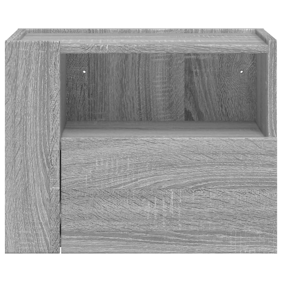 Nachtkastjes 2 st wandgemonteerd 45x30x35 cm grijs sonoma eiken