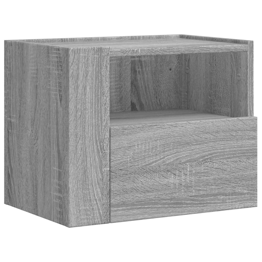 Nachtkastjes 2 st wandgemonteerd 45x30x35 cm grijs sonoma eiken