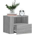 Nightstands 2 pcs wall-mounted 45x30x35 cm grey Sonoma oak