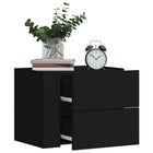 Bedside table wall-mounted 45x30x35 cm black