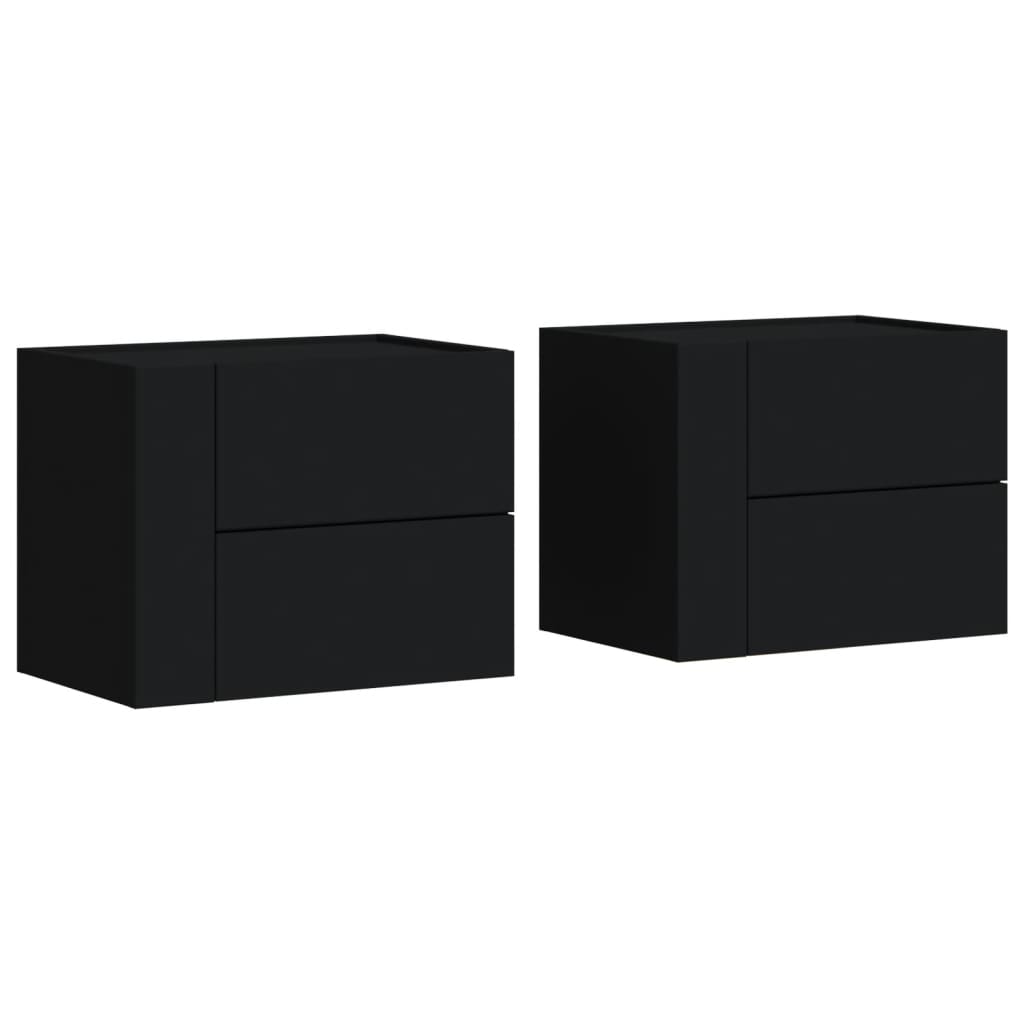 Nachtkastjes wandgemonteerd 2 st 45x30x35 cm zwart