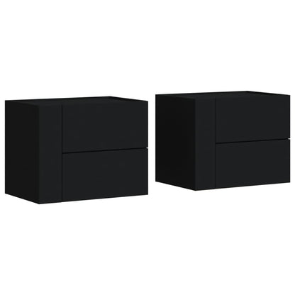 Nachtkastjes wandgemonteerd 2 st 45x30x35 cm zwart
